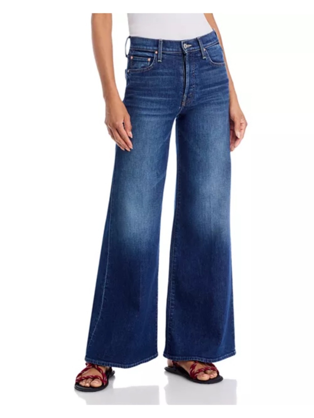MOTHER Dark Indigo Wide Flare Jeans